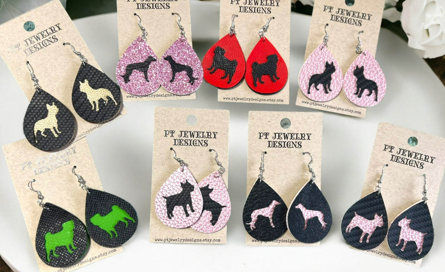 Layered Dog Breed Earrings, Your Dog Breed on Earring, My Dog Earrings, Most Breeds and Colors Available