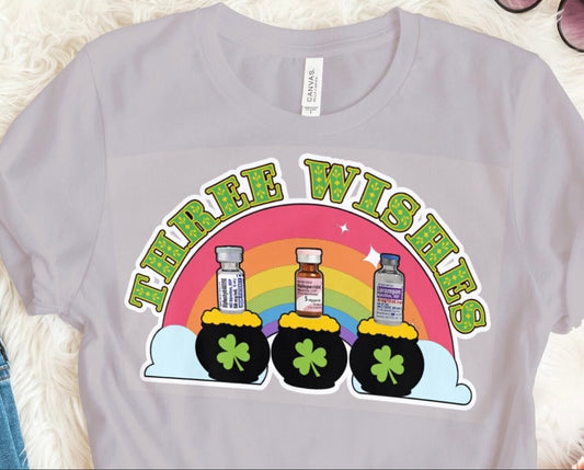 B52 Medical Three Wishes St. Patrick's Day Nurse T-shirt